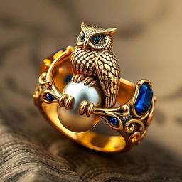 An exquisite Order of the Latin Light ring featuring a mythical creature symbolizing wisdom and immortality