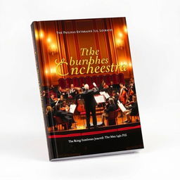 A captivating book cover design featuring a warm atmosphere with an orchestra in action
