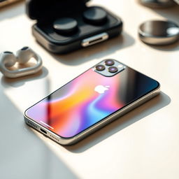 A sleek and modern iPhone 16 Pro Max showcased on a minimalist desk