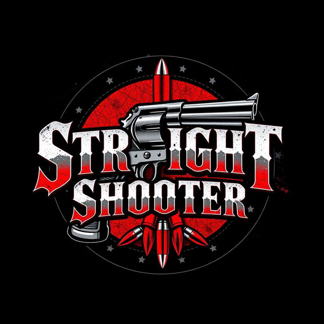 Logo design for a hard rock band named 'Straight Shooter'