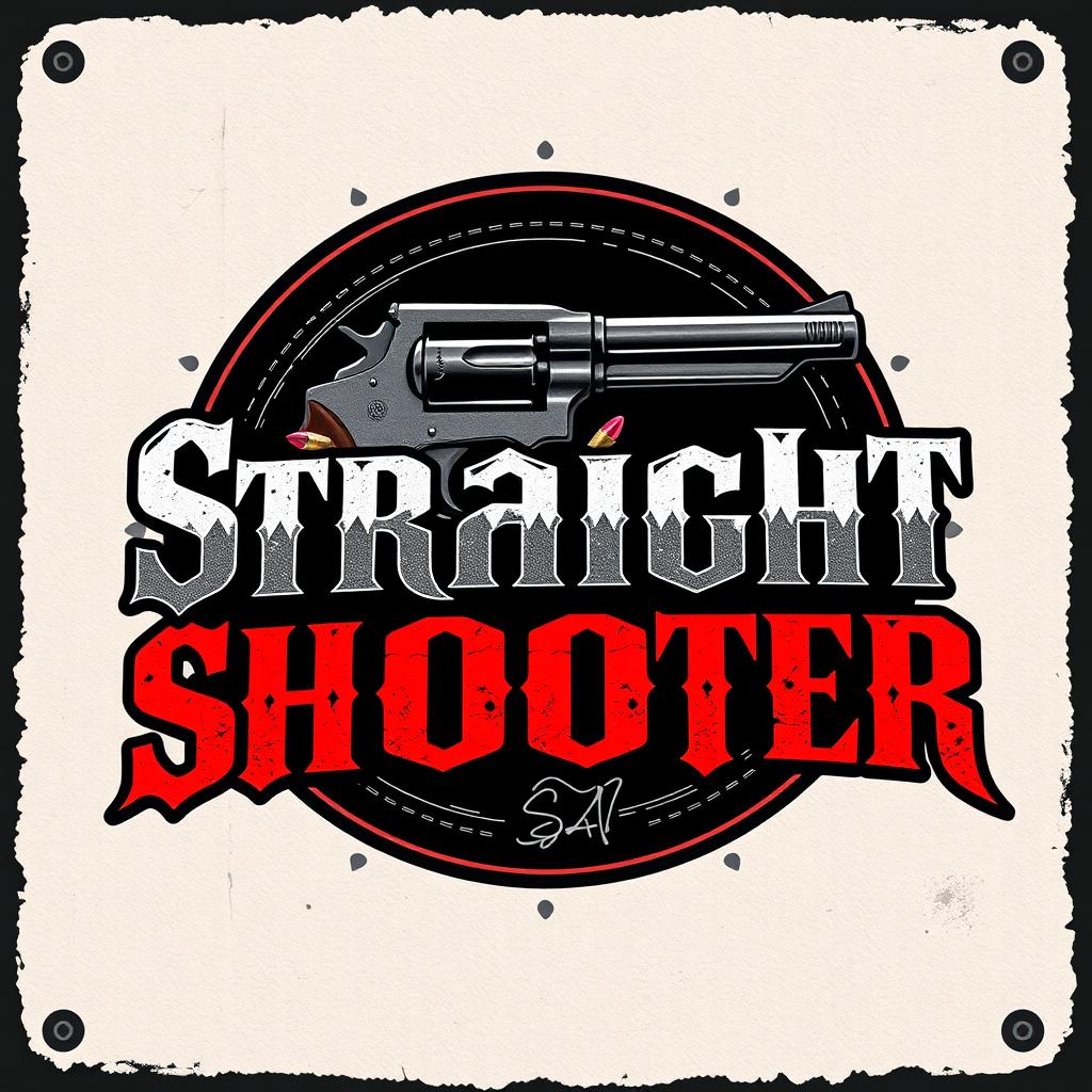 Logo design for a hard rock band named 'Straight Shooter'