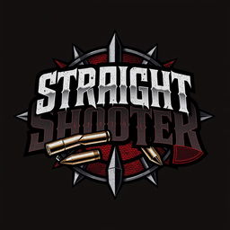 Logo design for a hard rock band named 'Straight Shooter'
