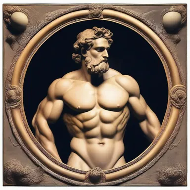 In ancient Roman mythology, Jupiter is the ruler of the gods and the heavens, often depicted with a jovian countenance.
