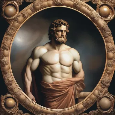 In ancient Roman mythology, Jupiter is the ruler of the gods and the heavens, often depicted with a jovian countenance.