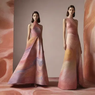 The designer's new collection drew inspiration from the jovian patterns and colors found on the planet Jupiter.