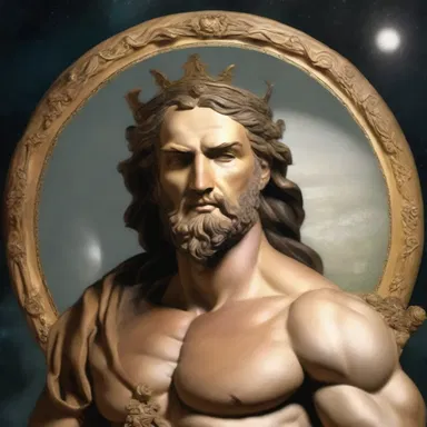 In Roman mythology, Jupiter was the king of the gods and ruler of Olympus, known for his jovian power and authority.