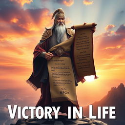 A compelling and inspirational image encapsulating 'Victory in Life' through the lessons from 'The Art of War'