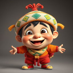 A whimsical character named Khaan Khaanak, embodying a funny, silly, and playful personality