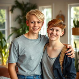 A young couple, Ellie Williams and her husband, standing together in a warm, inviting environment