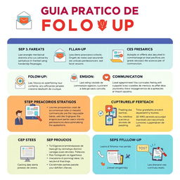 A comprehensive visual guide for effective follow-up strategies, featuring illustrated step-by-step processes