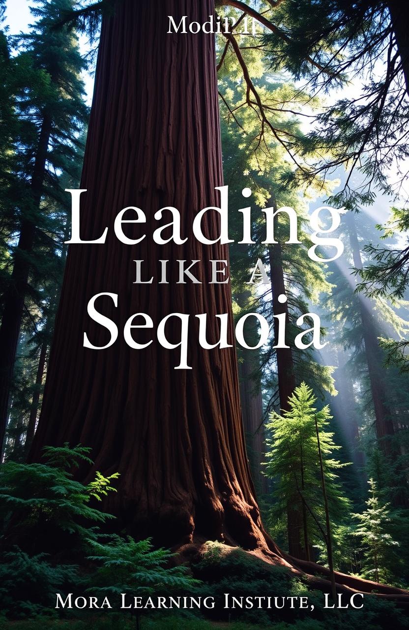 A majestic and towering redwood tree, symbolic of strength and resilience, standing tall amidst a serene forest landscape, with shafts of sunlight filtering through the lush green canopy