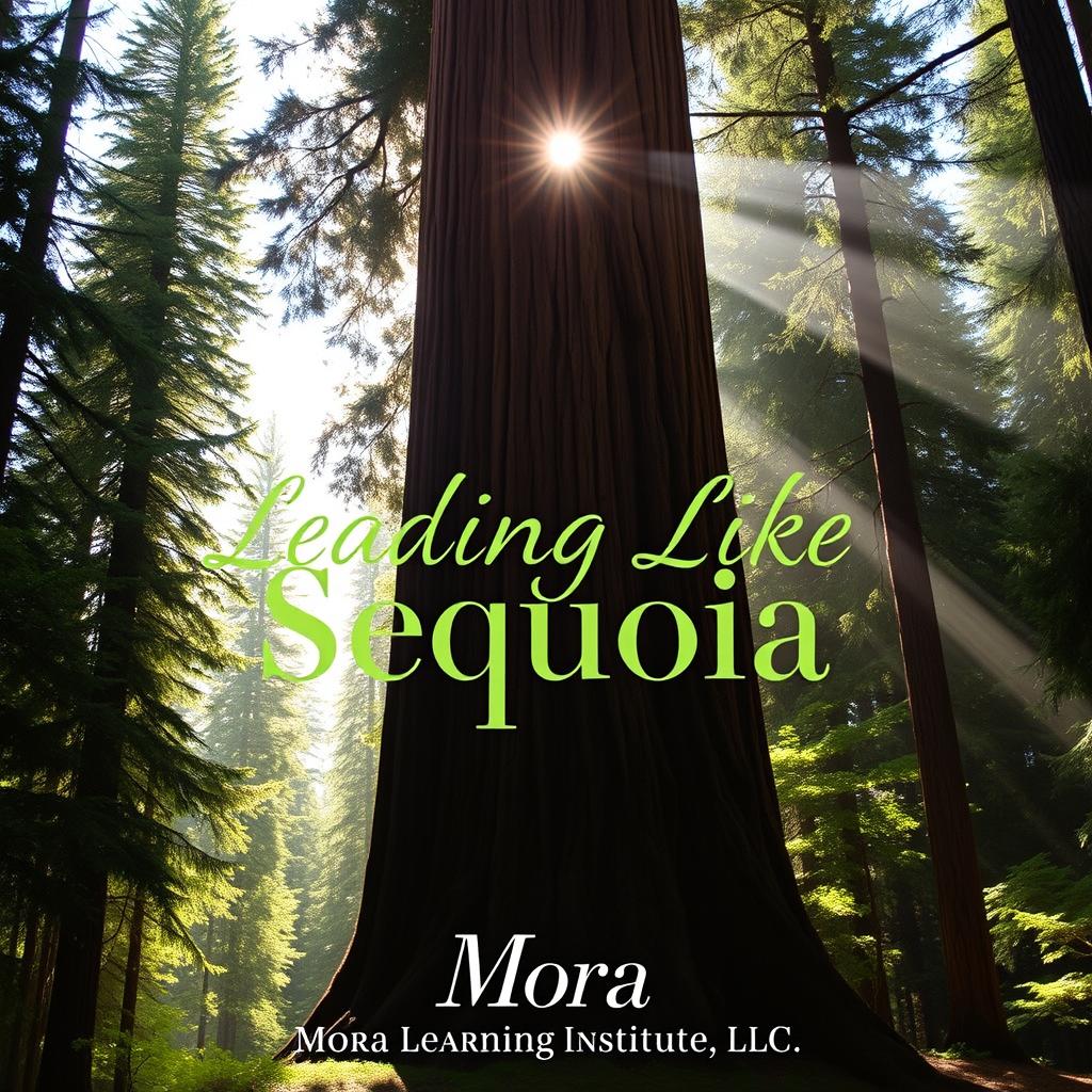A majestic and towering redwood tree, symbolizing strength and resilience, soaring high amidst a tranquil forest setting
