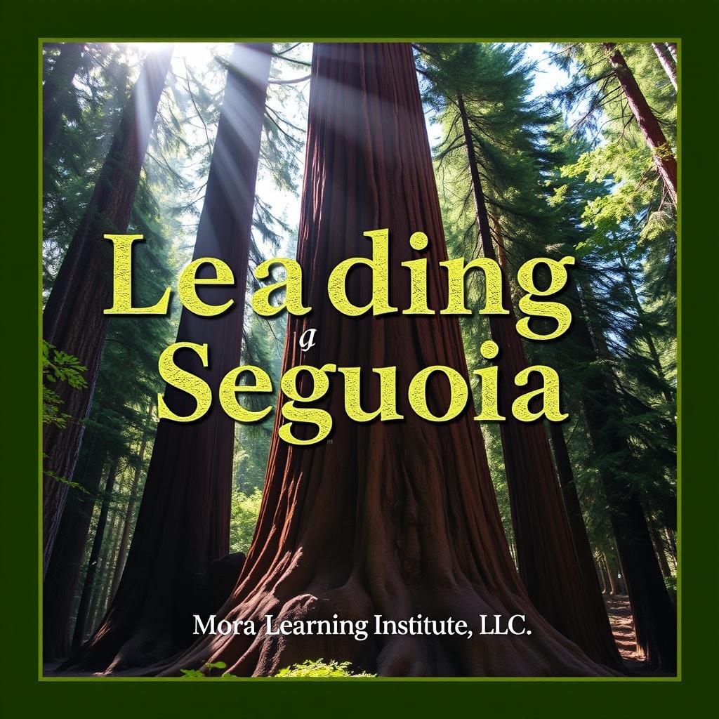 A stunning image featuring a towering redwood tree, embodying strength and resilience, set in a peaceful forest environment with sunlight streaming through the vibrant green leaves