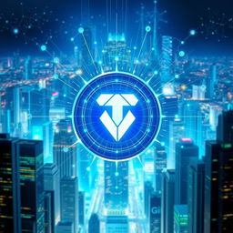 A vibrant and futuristic digital artwork representing the Toncoin cryptocurrency