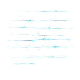 Multiple horizontal blue sparks on a white background, arranged in a way that creates a visually captivating and dynamic scene