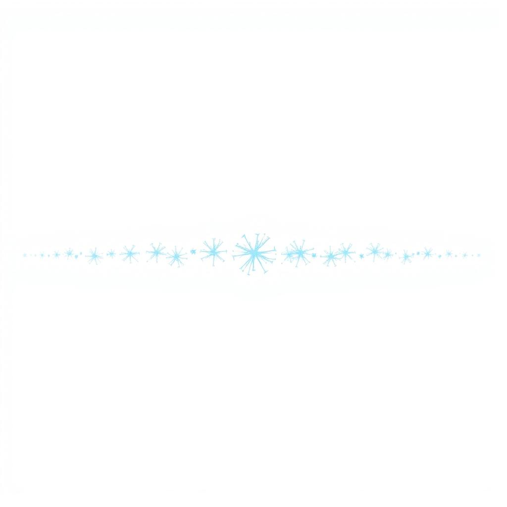 A line of horizontal blue sparks on a white background, creating a striking visual effect