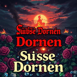 A vibrant and bold graphic titled 'Süße Dornen' in hot red letters, prominently displayed