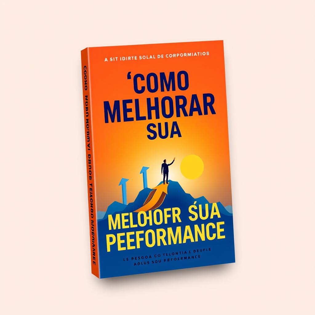 A vibrant eBook cover for a personal development book titled 'Como Melhorar Sua Performance'