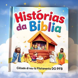 A visually appealing cover for a children's book titled 'Histórias da Bíblia: CONTOS do Velho e Novo Testamento DO PFB'