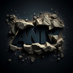 A stunning digital artwork of the ANTV logo that appears to crumble like dry soil or earth