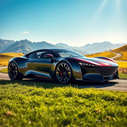 A stunning and sleek modern car, designed with a futuristic aesthetic