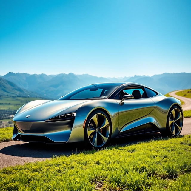 A stunning and sleek modern car, designed with a futuristic aesthetic