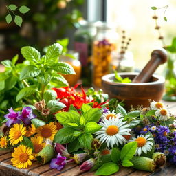 A vibrant and eye-catching cover image for a herbal medicine theme