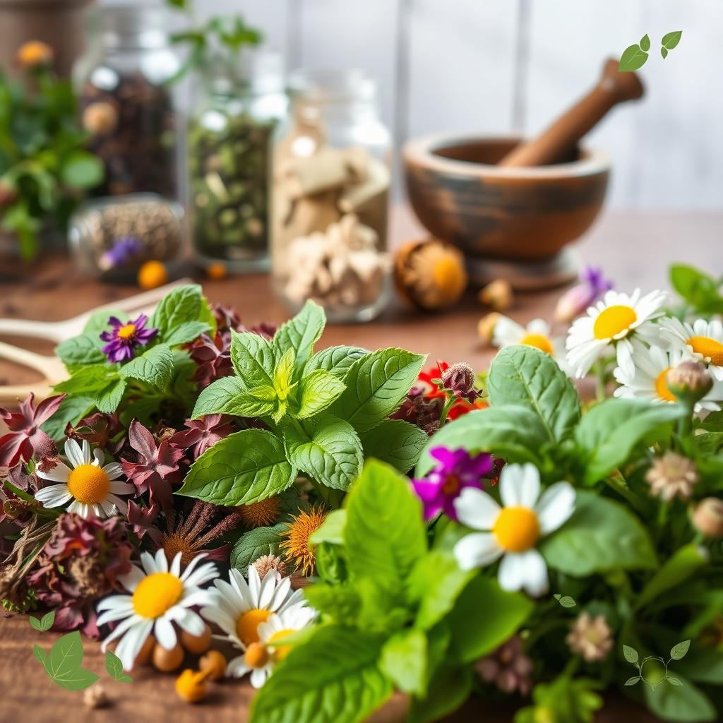 A vibrant and eye-catching cover image for a herbal medicine theme