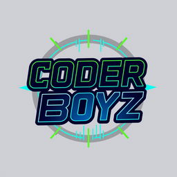A vibrant and dynamic logo for 'Coder Boyz', featuring modern, sleek typography that emphasizes technology and coding themes