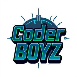A vibrant and dynamic logo for 'Coder Boyz', featuring modern, sleek typography that emphasizes technology and coding themes