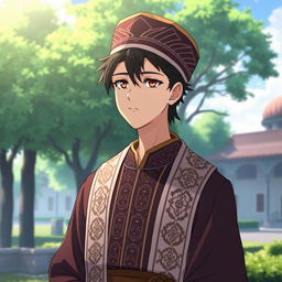 A reimagined version of Kibutsuji Muzan from the anime Demon Slayer, depicted as a culturally appropriate Muslim character