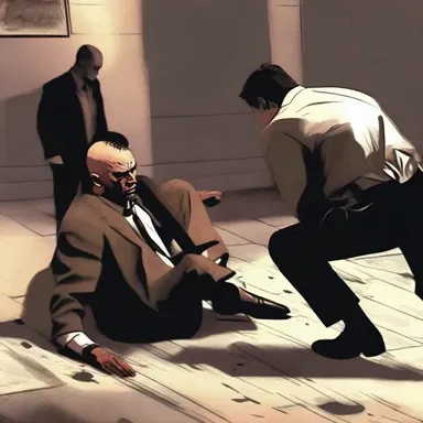 The protagonist was repeatedly hit in the head until he was completely ko'd, adding to the terror of the scene.
