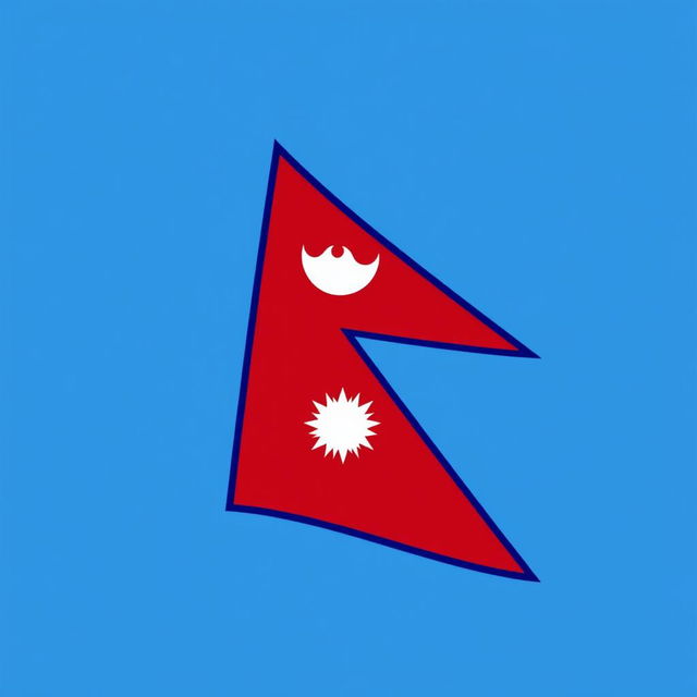 A stylized representation of the Nepal flag, featuring the unique crimson and blue colors