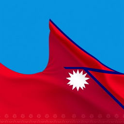 A stylized representation of the Nepal flag, featuring the unique crimson and blue colors
