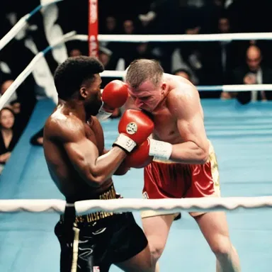 During the boxing match, one of the fighters was ko'd by a powerful blow to the temple, reminiscent of the legendary knockout punches in the history of the sport.
