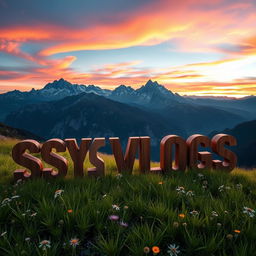 A stunning landscape photograph showcasing the name 'SYS Vlogs' beautifully integrated into the natural scenery