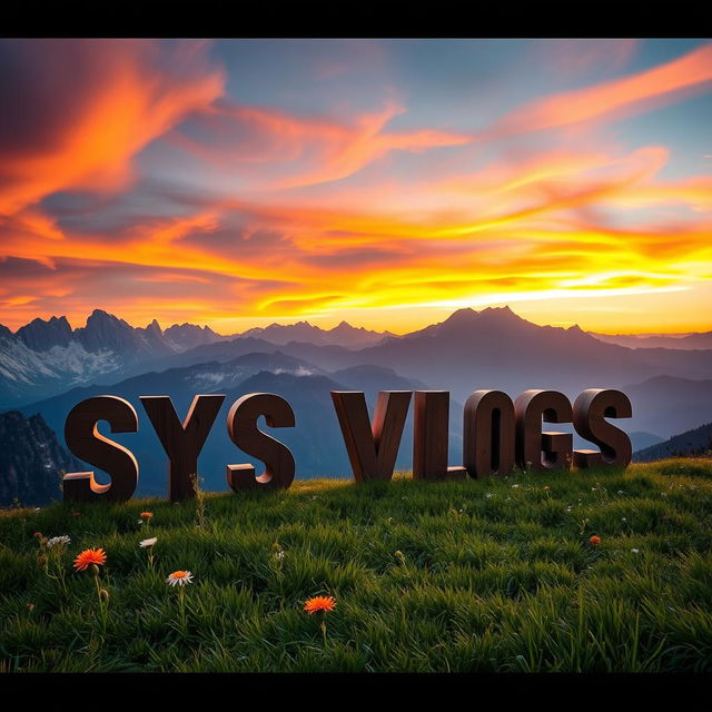 A stunning landscape photograph showcasing the name 'SYS Vlogs' beautifully integrated into the natural scenery