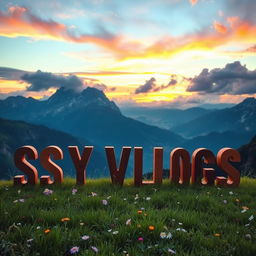 A stunning landscape photograph showcasing the name 'SYS Vlogs' beautifully integrated into the natural scenery