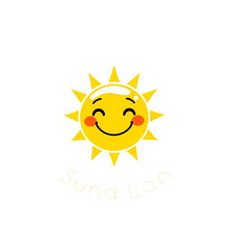 A bright and cheerful logo design featuring a stylized sun
