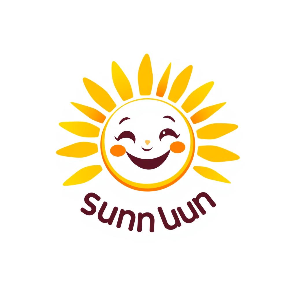 A bright and cheerful logo design featuring a stylized sun