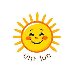 A bright and cheerful logo design featuring a stylized sun