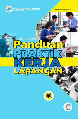 A cover design for a vocational school fieldwork journal, featuring a professional yet engaging layout