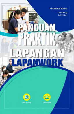 A cover design for a vocational school fieldwork journal, featuring a professional yet engaging layout