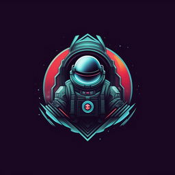 A logo design for a music artist named 'Space Agent', incorporating elements of space, music, and futuristic aesthetics.