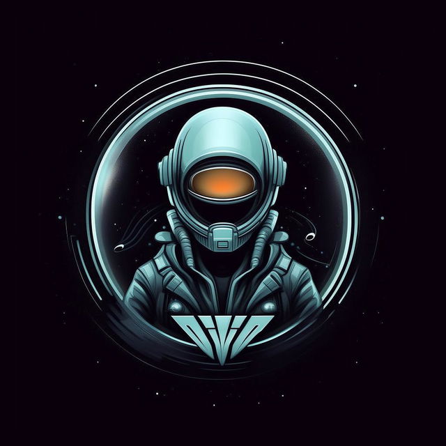 A logo design for a music artist named 'Space Agent', incorporating elements of space, music, and futuristic aesthetics.