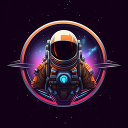 A logo design for a music artist named 'Space Agent', incorporating elements of space, music, and futuristic aesthetics.