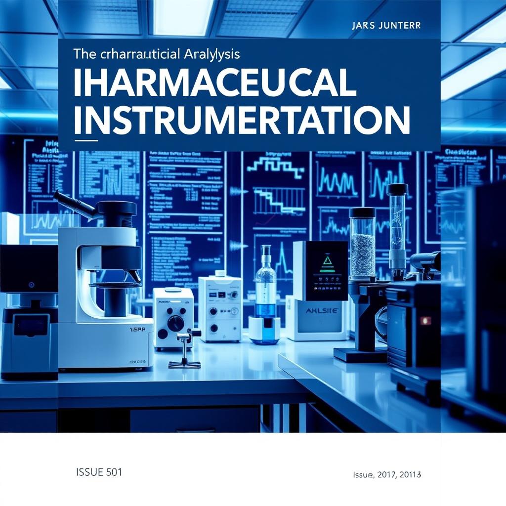 A visually striking cover design for a journal on pharmaceutical analysis instrumentation