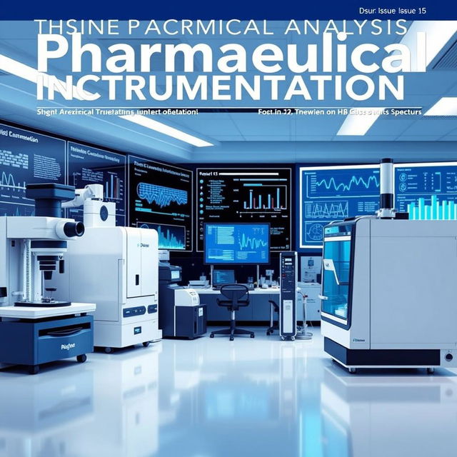 A visually striking cover design for a journal on pharmaceutical analysis instrumentation