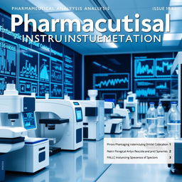 A visually striking cover design for a journal on pharmaceutical analysis instrumentation