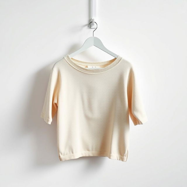 A simple and elegant display of a clothing item, focusing solely on the garment without any hangers, shadows, or threads